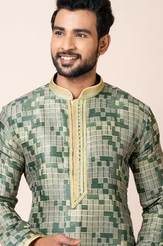 Multicolor designer festive wear jacquard kurta-pajama