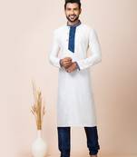 White designer festive wear viscose kurta-pajama