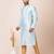 Sky blue designer festive wear jacquard kurta-pajama