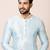 Sky blue designer festive wear jacquard kurta-pajama