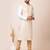 White designer festive wear banarasi kurta-pajama