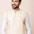 White designer festive wear banarasi kurta-pajama