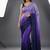 Purple Color Digital Print And Heavy Sequins Work Silk Saree