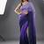 Purple Color Digital Print And Heavy Sequins Work Silk Saree