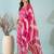 Pink floral print cotton blend straight kurta with pant & dupatta ethnic wear set