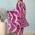 Purple floral print cotton blend straight kurta with pant & tie-dye dupatta ethnic wear set