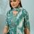 Blue floral print cotton blend straight kurta with pant & dupatta ethnic wear set