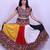 Multicolor Plain Mirror Work Designer Free Size Lehenga Choli Set