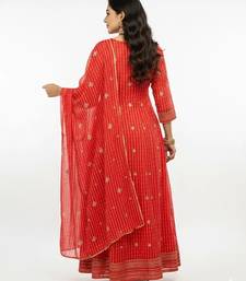 Orange georgette embroidered kurta sets