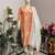 Orange chanderi printed kurta sets