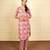 Pink cotton printed kurta sets