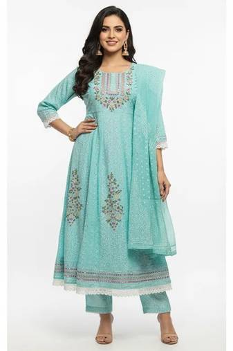 Blue embroidered kurta sets