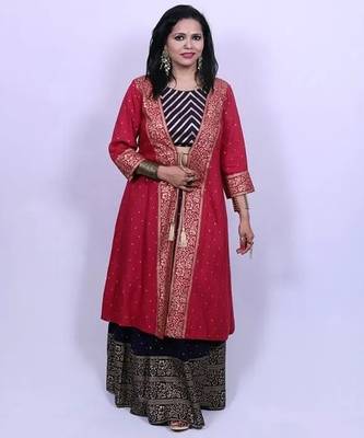 Blue viscose rayon solid kurta sets 1