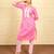 Pink cotton printed kurta sets