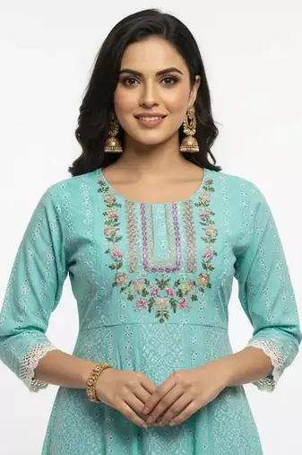 Blue embroidered kurta sets