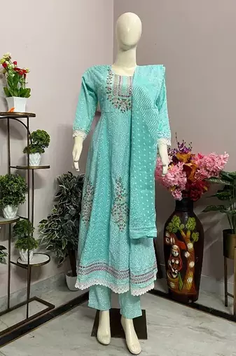 Blue embroidered kurta sets