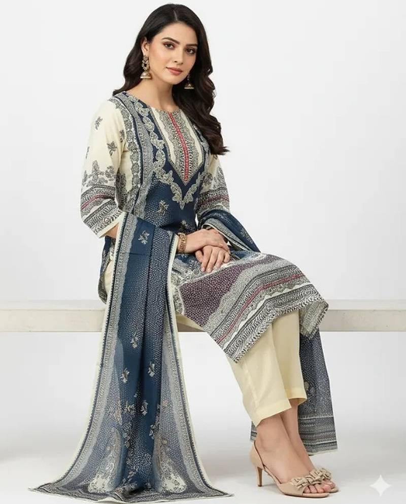 Off white printed kurta sets