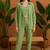 Green blended cotton plain trendy co ord set