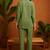 Green blended cotton plain trendy co ord set