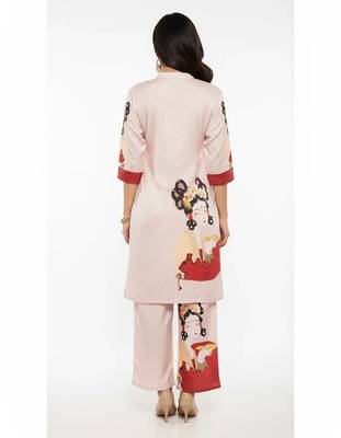 Pink cotton printed trending co ord set 3