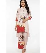 Pink cotton printed trending co ord set