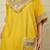Yellow silk blend plain loosekaftanpantcoord set