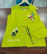 Green blended cotton printed trending co ord set