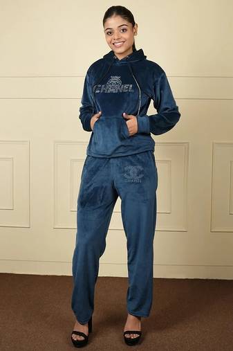 Teal velvet plain velvet shortjacket set