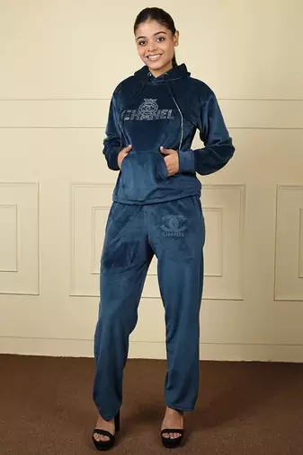 Teal velvet plain velvet shortjacket set