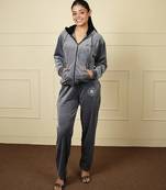 Grey velvet plain velvet shortjacket set