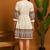 Off White Cotton Printed Trending Free size Dress