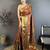 Light brown color raw mango silk zari woven work saree with blouse