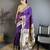 Purple color zari woven paithani silk saree with blouse
