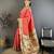 Orange color zari woven paithani silk saree with blouse