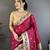 Red color zari woven paithani silk saree with blouse