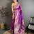 Magenta color zari woven banarasi silk saree with blouse