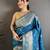 Skyblue color zari woven banarasi silk saree with blouse