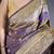 Grey & purple color zari woven banarasi silk saree with blouse