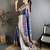 Sky & purple color zari woven banarasi silk saree with blouse