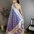 Sky & purple color zari woven banarasi silk saree with blouse
