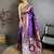 Purple color zari woven banarasi silk saree with blouse
