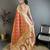 Peach color zari woven banarasi silk saree with blouse