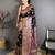 Black color kashmiri meenakari woven work pashmina silk saree with blouse