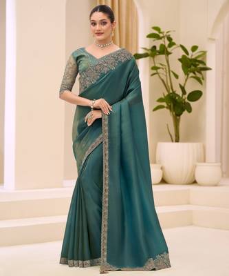 Sunshine tissue saree with brocade zari work blouse 1