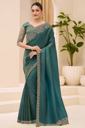 Sunshine tissue saree with brocade zari work blouse