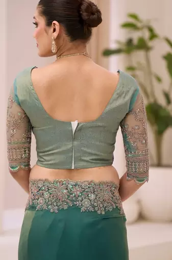 Sunshine tissue saree with brocade zari work blouse