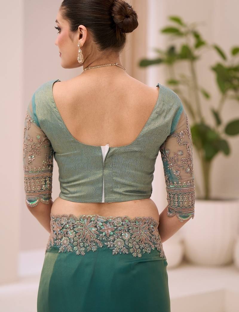 Sunshine tissue saree with brocade zari work blouse