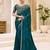 Rama green satin chiffon saree with banglori work blouse