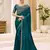 Rama green satin chiffon saree with banglori work blouse