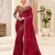 Georgette satin pattern saree with brocade work blouse